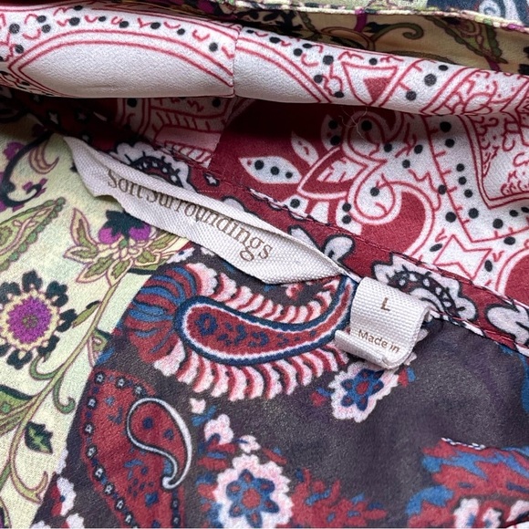 Soft Surroundings Blouse Top Langdon Patchwork Paisley Sheer Boho Peasant Office - Picture 13 of 15